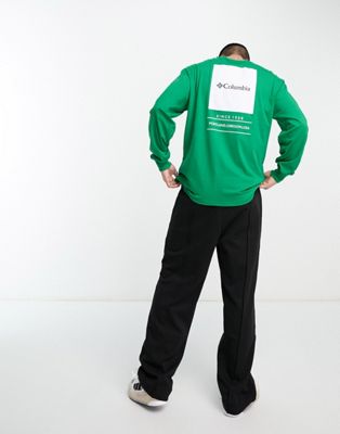 Columbia Barton Springs long sleeve t-shirt in green Exclusive at ASOS  - ASOS Price Checker