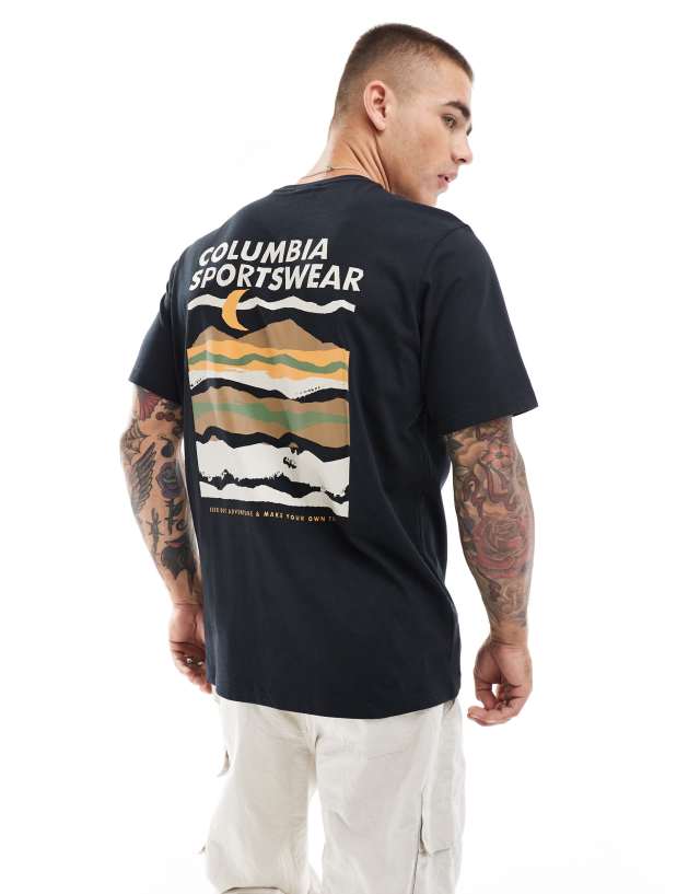 Columbia - explorers canyon back print t-shirt in black