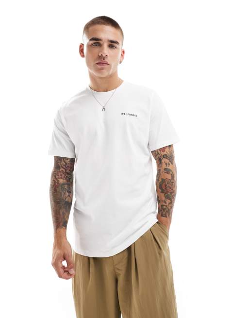 Columbia Explorers Canyon back print t-shirt in white, 2 of 4