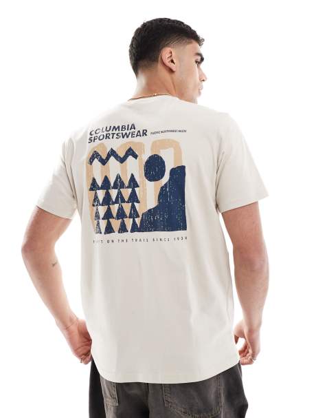 Columbia - Explorers Canyon - Beige T-shirt med print på ryggen - view 1