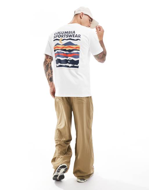 Columbia – Explorers Canyon – Biały T-shirt z nadrukiem na plecach, 4 z 4