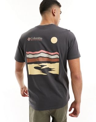 Explorers Canyon mountain back print t-shirt in black