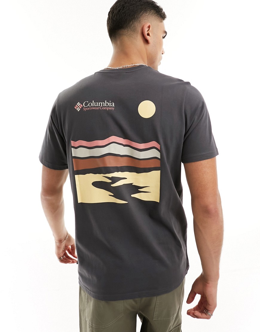 Columbia Explorers Canyon mountain back print t-shirt in black