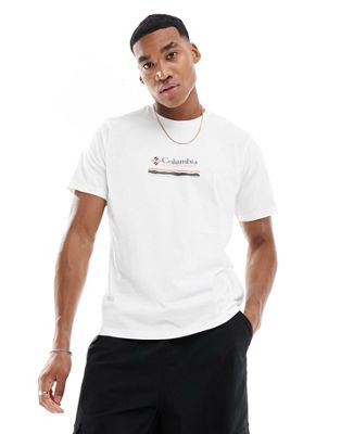 Columbia Explorers Canyon mountain back print t-shirt in white - ASOS Price Checker