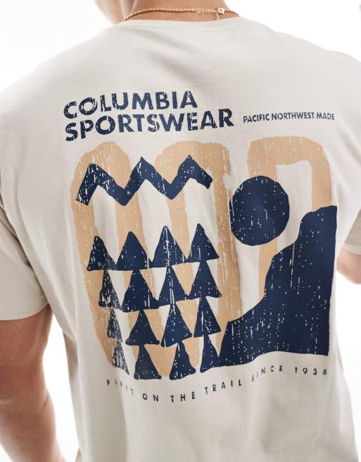 Columbia - Explorers Canyon - T-shirt beige con stampa sul retro, 3 di 4