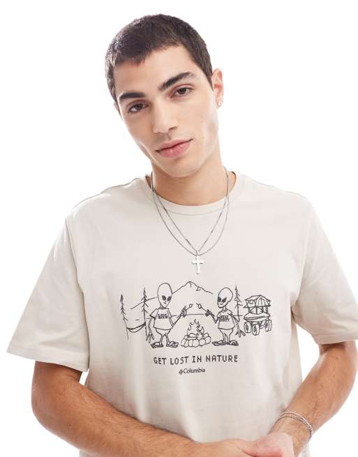 Columbia - Explorers Canyon - T-shirt met print op de achterkant in stone