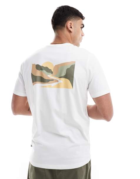 Columbia – Explorers Canyon – Vit t-shirt med korta ärmar och tryck baktill - view 1
