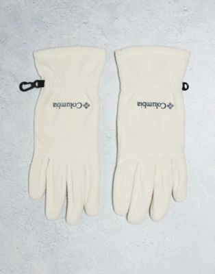 Columbia Fast Trek fleece gloves in cream