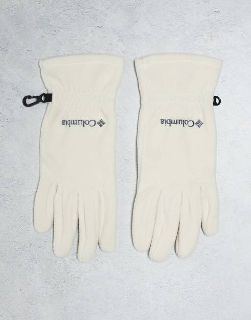 Columbia Fast Trek fleece gloves in cream ASOS