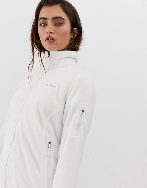 Columbia Fast Trek II fleece jacket in white | ASOS