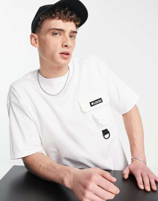 Columbia – Field Creek – Vit, dubbelstickad t-shirt