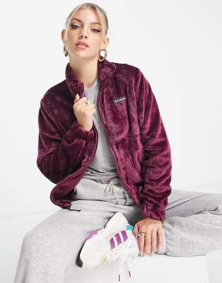 Columbia Fireside fleece zip up jacket in purple - ASOS Price Checker