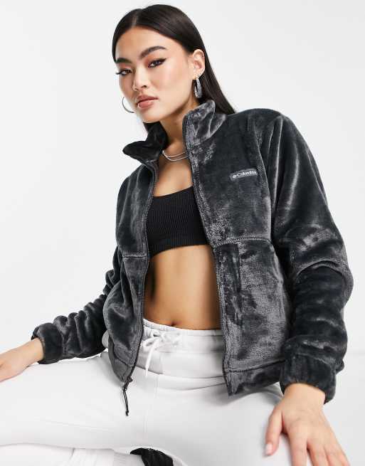 Columbia Fireside zip up fleece jacket in black ASOS