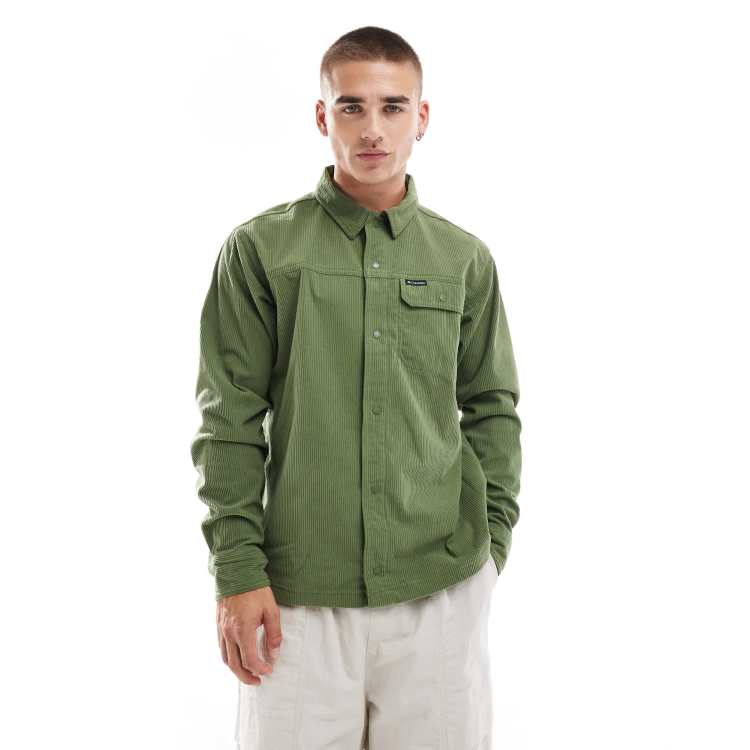 Columbia Flare-Gun corduroy shirt in green | ASOS