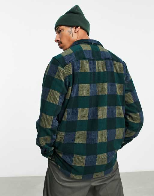 Columbia Flare Gun fleece overshirt in green mountain check, 2 of 4