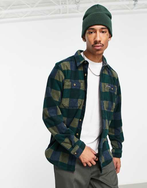 Columbia Flare Gun fleece overshirt in green mountain check, 3 of 4