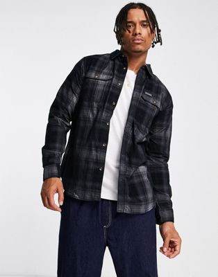 Columbia Flare Gun utility overshirt in black ombre check