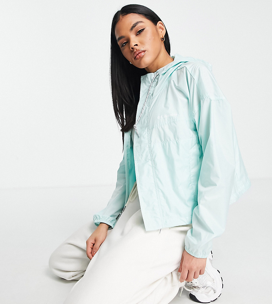 Columbia Flash Challenger cropped windbreaker jacket in light blue Exclusive at ASOS