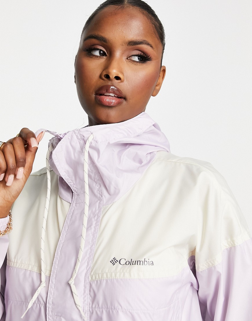 Columbia Flash Challenger cropped windbreaker jacket in lilac-Purple