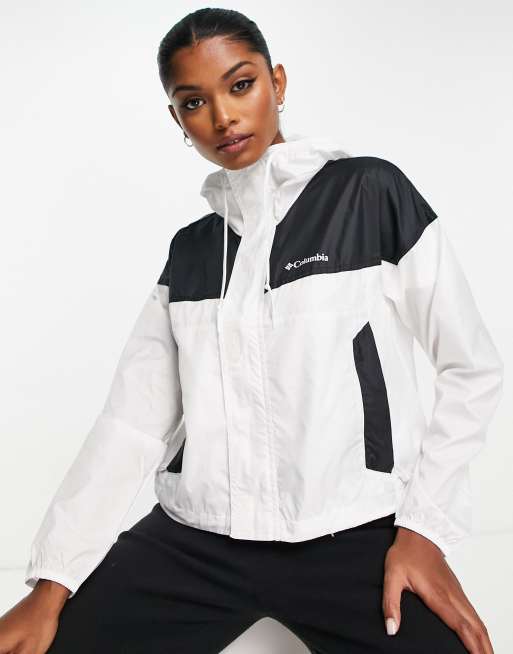 Columbia – Flash Challenger – Kurtka wiatrówka o krótkim fasonie w kolorze białym – Tylko w ASOS