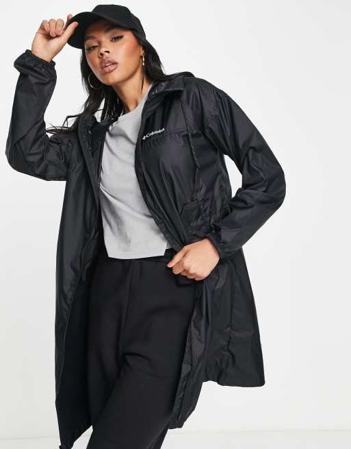 Columbia Flash Challenger long windbreaker jacket in black