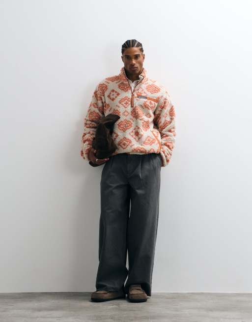 Columbia fleece a pelo alto con zip intera Rugged Ridge beige multicolore, 3 di 5