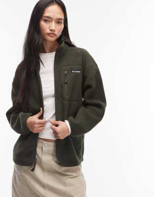 Columbia - Flow Finder - Fleece-Oberteil in Dunkelgrün mit Reißverschluss, exklusiv bei ASOS