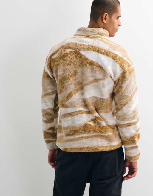 Columbia - forro polar con medio cierre a presión estampado en beige, 2 de 5