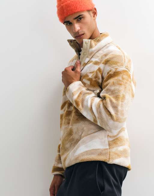 Columbia - forro polar con medio cierre a presión estampado en beige, 3 de 5
