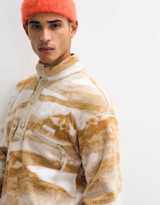 Columbia - forro polar con medio cierre a presión estampado en beige, 4 de 5