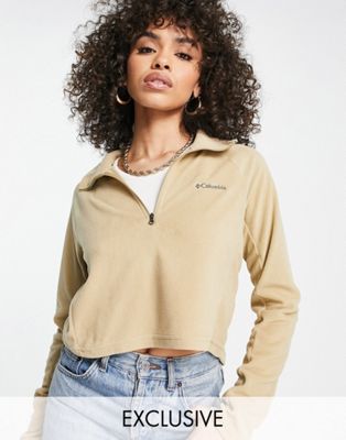 Columbia Glacial Cropped fleece in beige Exclusive at ASOS