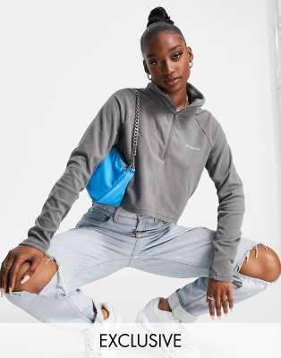Columbia Glacial Cropped fleece in dark grey Exclusive at ASOS  - ASOS Price Checker