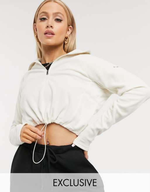 Columbia - Glacial - Giacca corta in pile bianco con zip a  1/4 - In esclusiva per ASOS