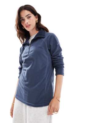 Shop Columbia Glacial IV half zip micro fleece in nocturnal blue Online – Trendy & Affordable Fashion