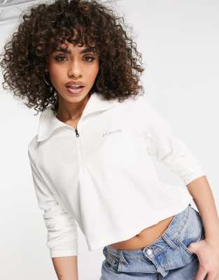 Columbia Glacial cropped fleece in white  - ASOS Price Checker