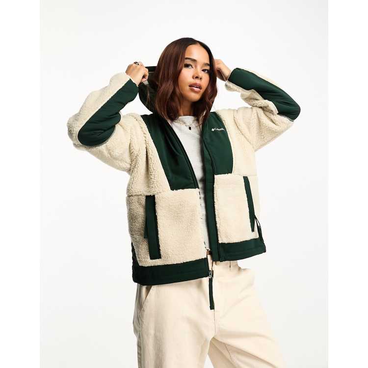 Columbia Hakatai full zip jacket in green and brown | ASOS