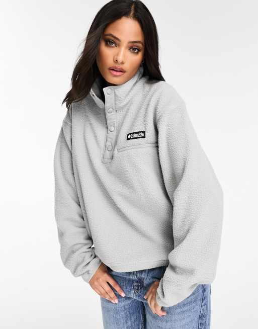 Columbia – helvatia – Szara polarowa bluza o krótkim fasonie – tylko w ASOS 