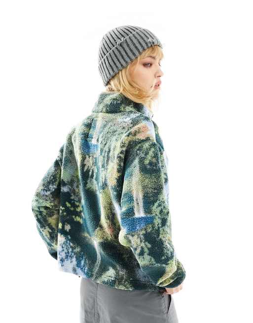 Columbia Helvetia 1/2 snap cropped fleece in landscape print | ASOS
