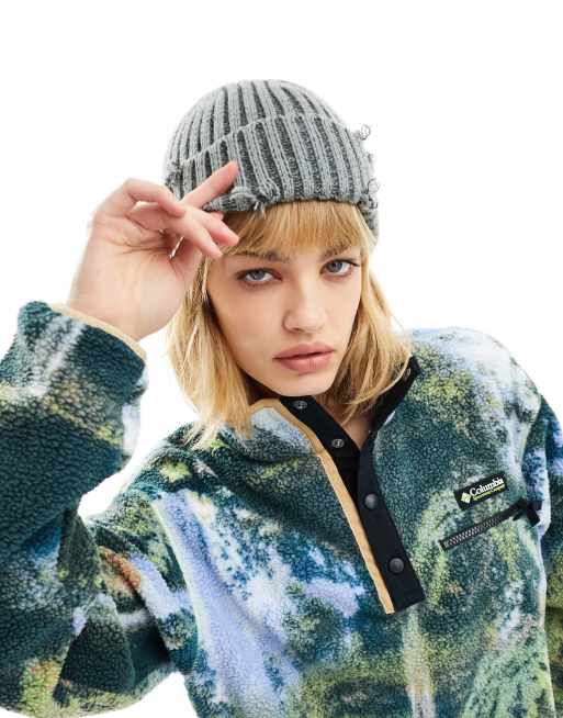 Columbia Helvetia 1/2 snap cropped fleece in landscape print | ASOS