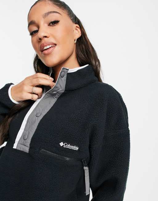 Columbia Helvetia 1/2 snap fleece in black | ASOS