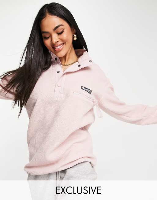 Columbia Helvetia 1/2 snap fleece in pink Exclusive at ASOS | ASOS