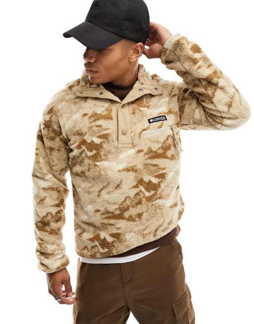 Columbia – Helvetia – Brun fleece med 1/2 tryckknappar – Endast hos ASOS