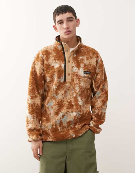 Columbia – Helvetia – Buntes Fleece-Sweatshirt mit kurzer Druckknopfleiste und verschwommenem Muster - view 1