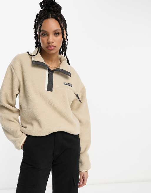 Columbia Glacial Cropped fleece in khaki green Exclusive at ASOS