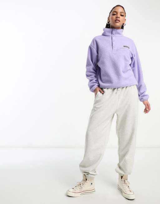 Columbia Helvetia cropped 1/2 snap fleece in lilac exclusive to