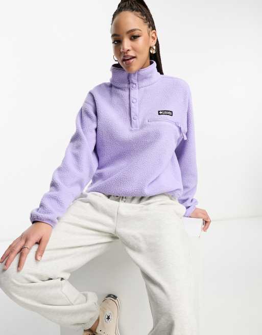 Columbia - Helvetia - Cropped fleece met 1/2 drukknoopsluiting in lila, exclusief bij ASOS