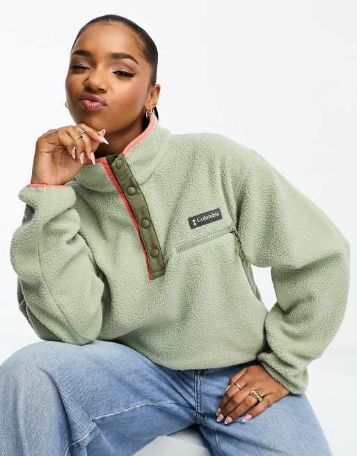 Columbia womens Snap Fleece Pullover color green size S - M - L :  : Clothing, Shoes & Accessories