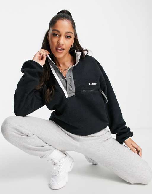 Columbia - Helvetia - Fleece met 1/2 drukknoopsluiting in zwart