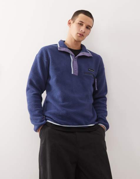 Columbia - Helvetia - Fleece met drukknopen in marineblauw - view 1