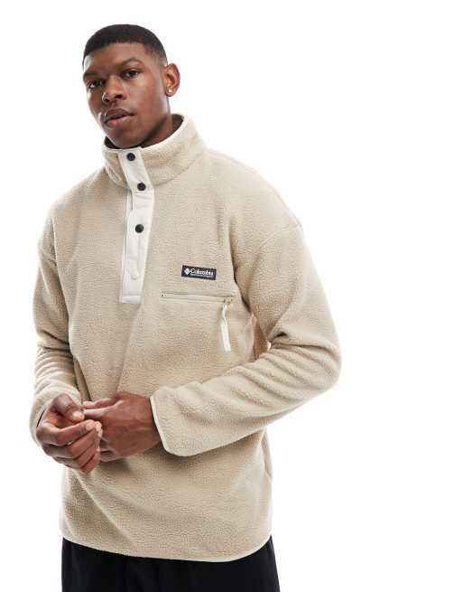Columbia - Helvetia - Fleece met korte bies met drukknopen in stone